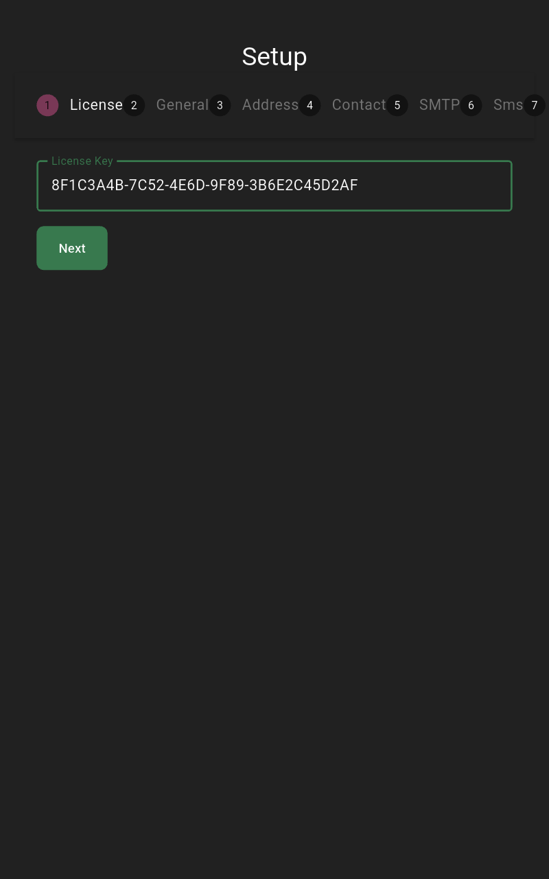 License input filled